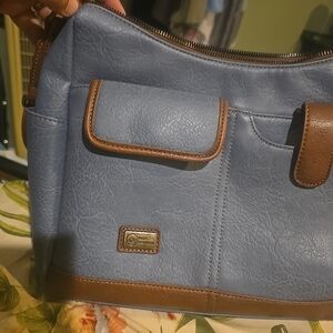 Blue and Brown Women's Bag